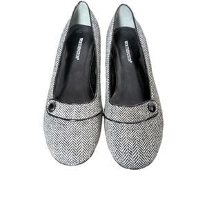 Vintage Worthington Herringbone Tweed Loafers, Block Heel 90's Classic Sz. 10